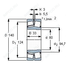 Подшипник 22216 CA.K.W33.C3 Подшипник 22216 CA.K.W33.C3