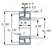 Подшипник 22217 E1A.K.M.C3 Подшипник 22217 E1A.K.M.C3