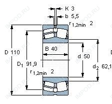 Подшипник 22310 E1A.MA.T41A