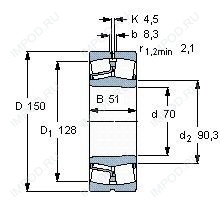 Подшипник 22314 EK.C3.W33 Подшипник 22314 EK.C3.W33