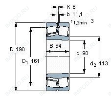 Подшипник 22318 E1A.MA.T41A