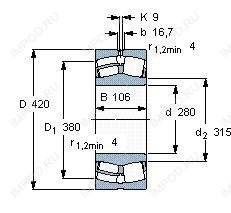 Подшипник 23056 E1.C3 Подшипник 23056 E1.C3