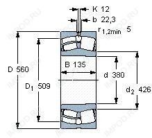 Подшипник 23076 B.MB