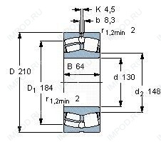Подшипник 23126 CC.C3W33 Подшипник 23126 CC.C3W33