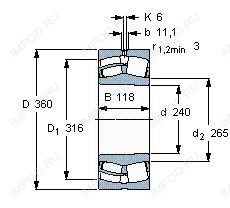 Подшипник 24048 B.MB.C3 Подшипник 24048 B.MB.C3
