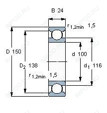 Подшипник 6020 DDU