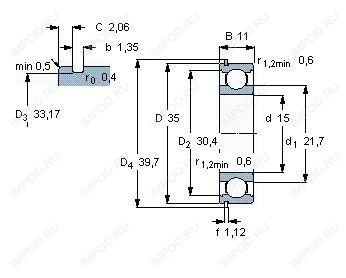 Подшипник 6202 2Z.C3