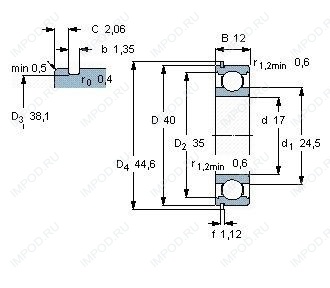 Подшипник 6203 TB.P6.C3