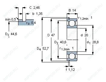 Подшипник 6204 Z.C3