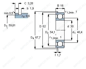 Подшипник 6206 TB.P6.C3 Подшипник 6206 TB.P6.C3
