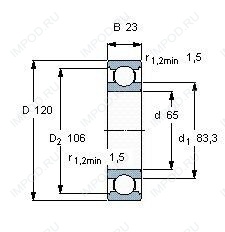 Подшипник 6213 M.C3.SQ77 Подшипник 6213 M.C3.SQ77