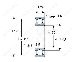 Подшипник 6214 M.C3.SQ77