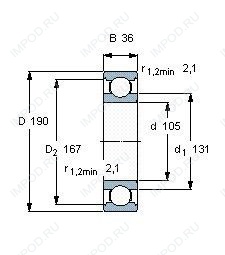 Подшипник 6222 M.C3.SQ77 Подшипник 6222 M.C3.SQ77