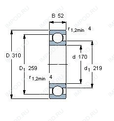 Подшипник 6234 M.C3