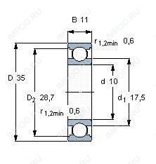 Подшипник 6300 2Z.C3 Подшипник 6300 2Z.C3