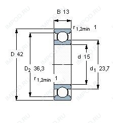 Подшипник 6302 2RS.C3 Подшипник 6302 2RS.C3