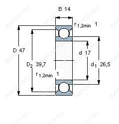 Подшипник 6303 2Z.C3