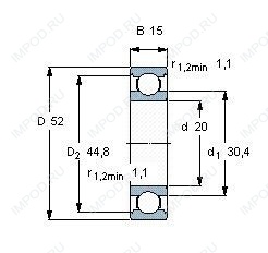 Подшипник 6304 2Z.C3