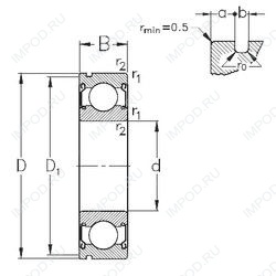 Подшипник 6308-2Z-N