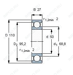 Подшипник 6310 MA.C3 Подшипник 6310 MA.C3
