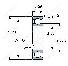 Подшипник 6311 TB.P6.C3
