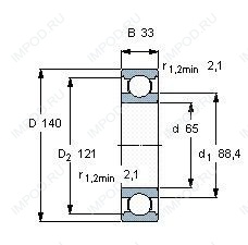 Подшипник 6313 RSR.C3