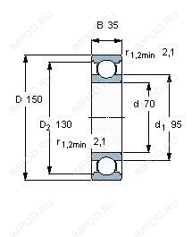Подшипник 6314 DDU