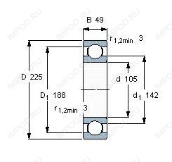 Подшипник 6322 M.C3.SQ77 Подшипник 6322 M.C3.SQ77