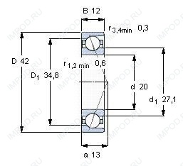 Подшипник 7004 B.2RSR.TVH Подшипник 7004 B.2RSR.TVH