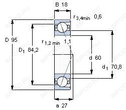 Подшипник 7012 E.TPA.P2H.DB.UM