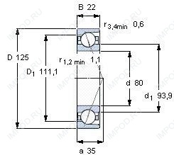 Подшипник 7016 ACDGA.P4A