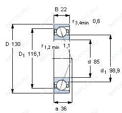 Подшипник 7017 CTRDULP3