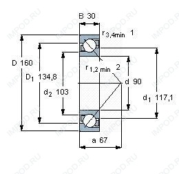 Подшипник 7218 ACDGA.P4A