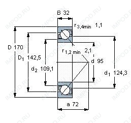Подшипник 7219 B.MP.UA Подшипник 7219 B.MP.UA