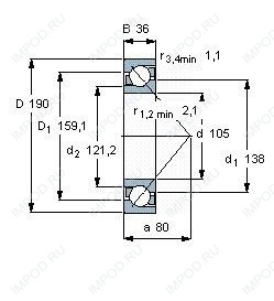 Подшипник 7221 B.MP.UA