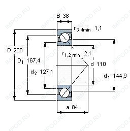 Подшипник 7222 B (ISO) (WG)