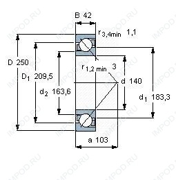Подшипник 7228 B Подшипник 7228 B