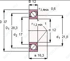 Подшипник 7301 B.JP Подшипник 7301 B.JP