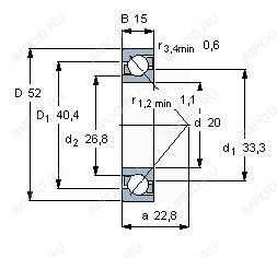Подшипник 7304 B.2RSR.TVH Подшипник 7304 B.2RSR.TVH