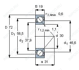 Подшипник 7306 B (ISO)