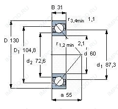 Подшипник 7312 B.JP