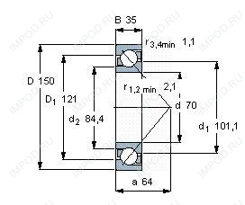 Подшипник 7314 B.JP