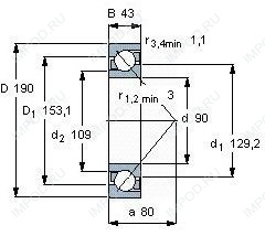 Подшипник 7318 B.JP