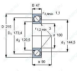 Подшипник 7320 B.JP
